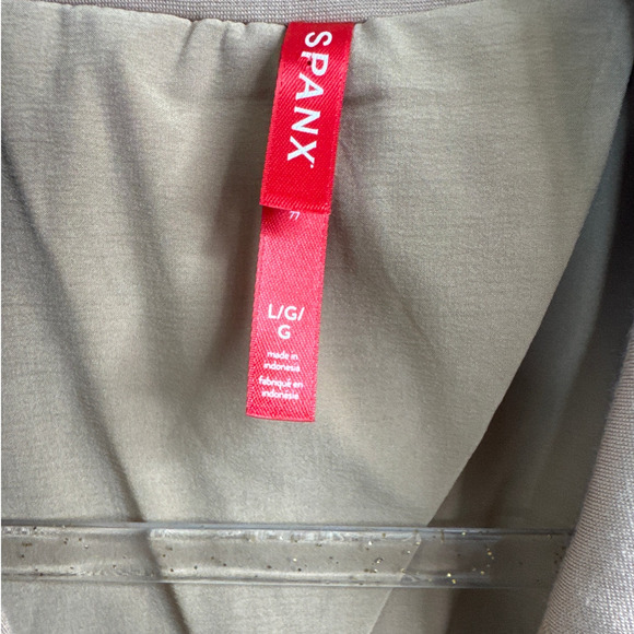 Spanx Perfect Asymmetrical Tailored Blazer In Toffee  Women’s Size Large New - Picture 5 of 9